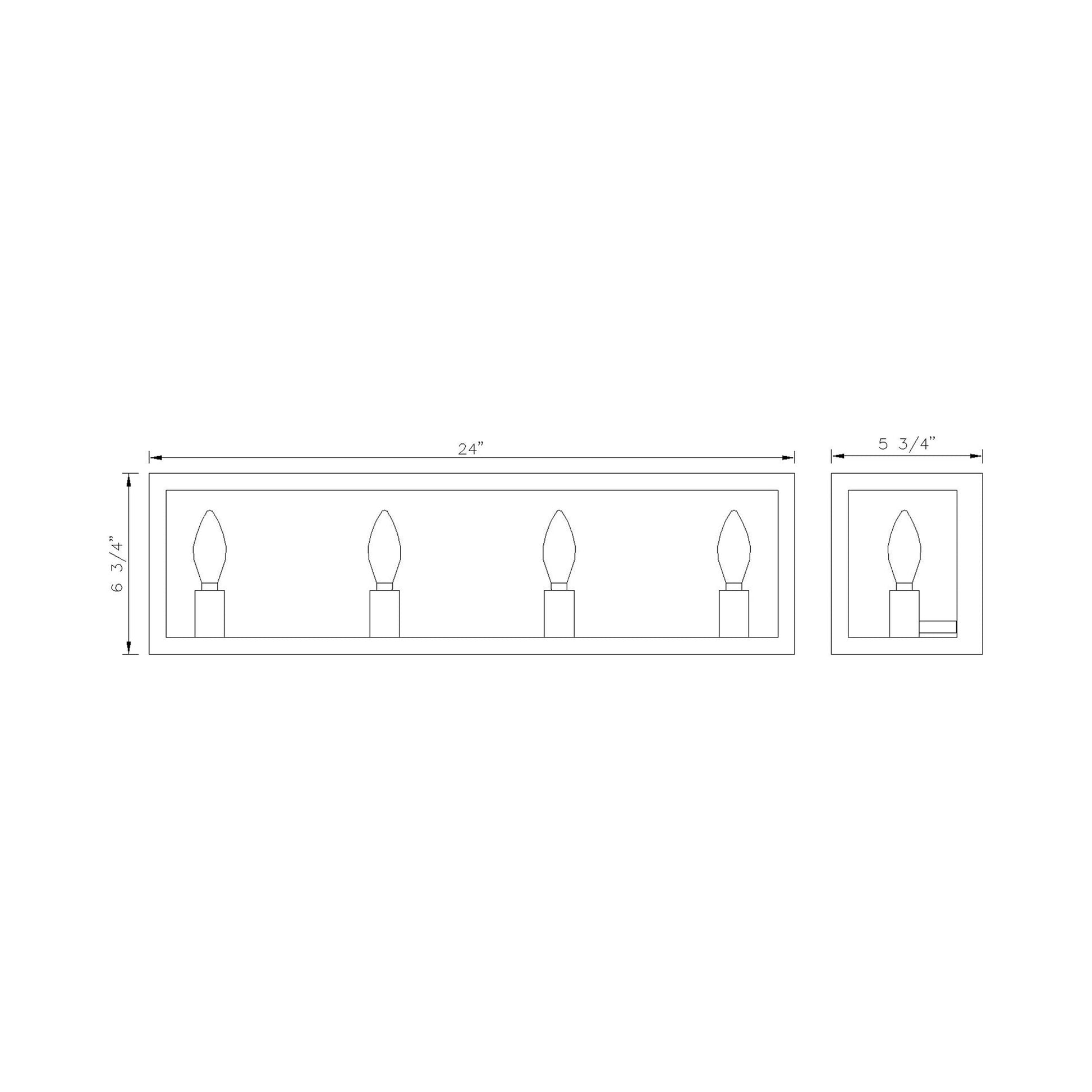 Infinity Bath Vanity Light - line drawing.