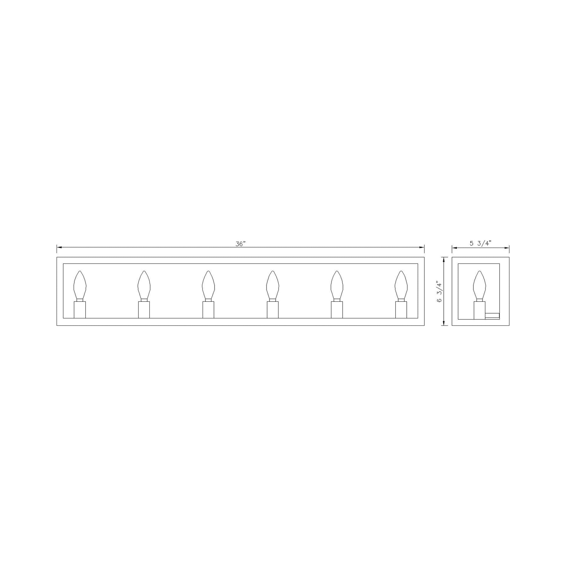 Infinity Bath Vanity Light - line drawing.