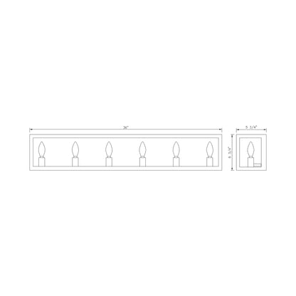 Infinity Bath Vanity Light - line drawing.