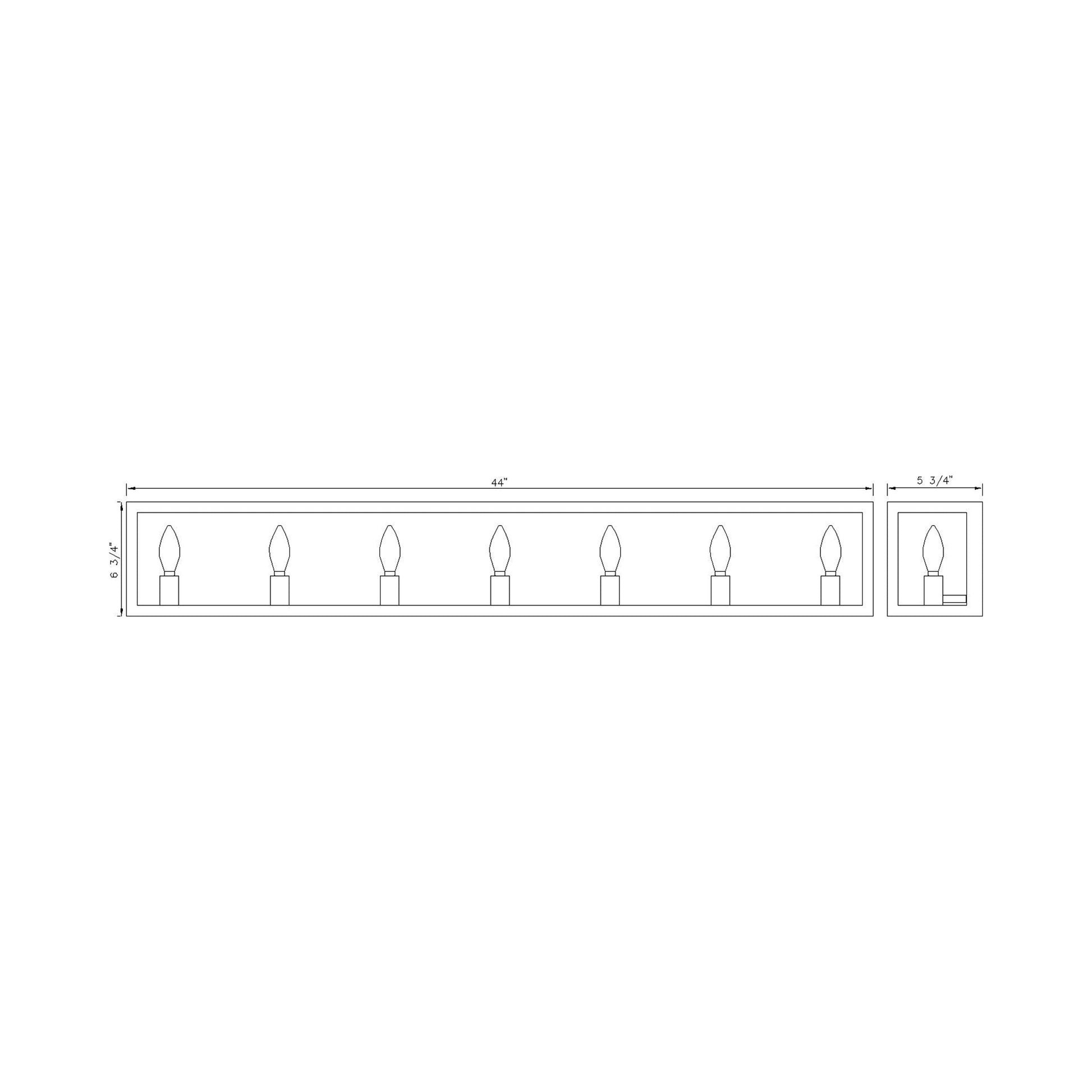 Infinity Bath Vanity Light - line drawing.