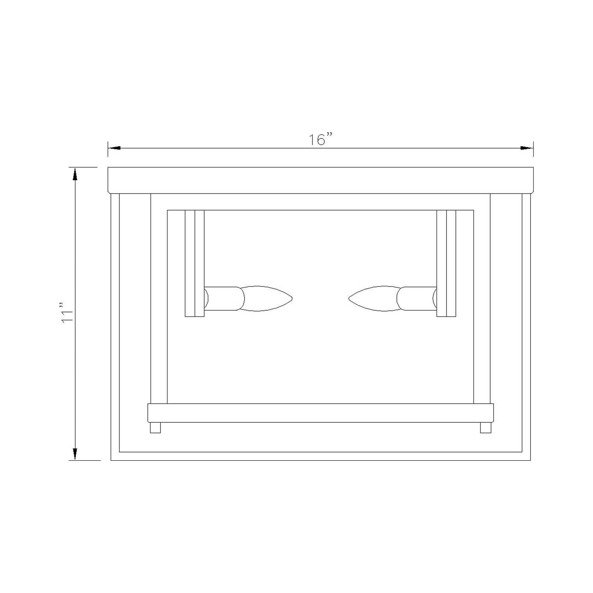 Infinity Flush Mount Ceiling Light - line drawing.