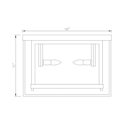 Infinity Flush Mount Ceiling Light - line drawing.