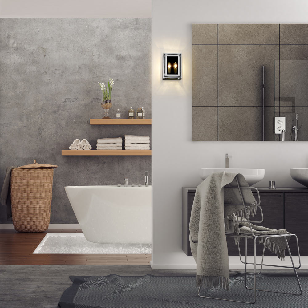 Infinity Wall Light in bathroom.