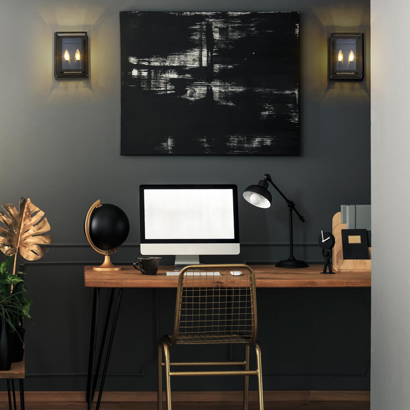 Infinity Wall Light in home office.