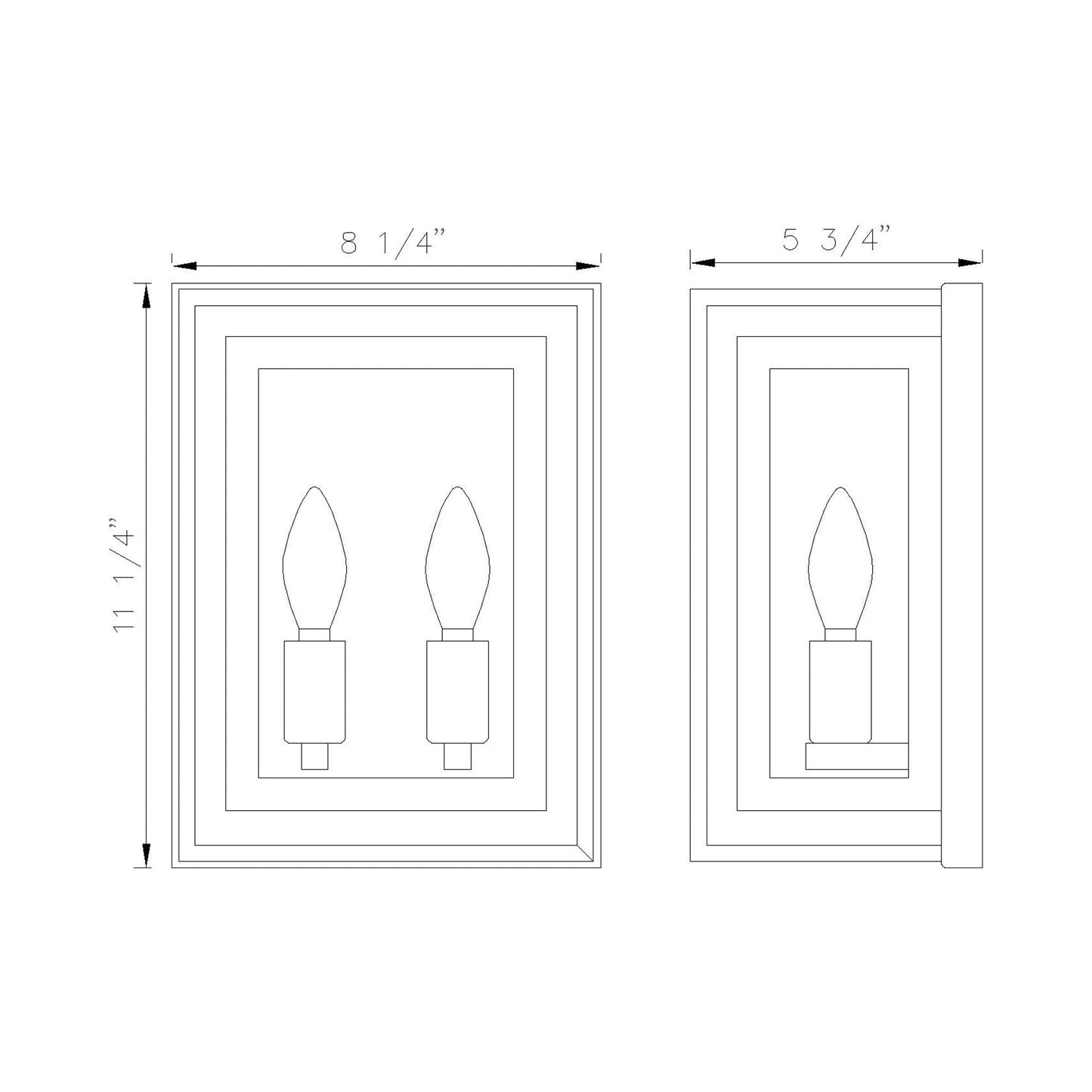 Infinity Wall Light - line drawing.