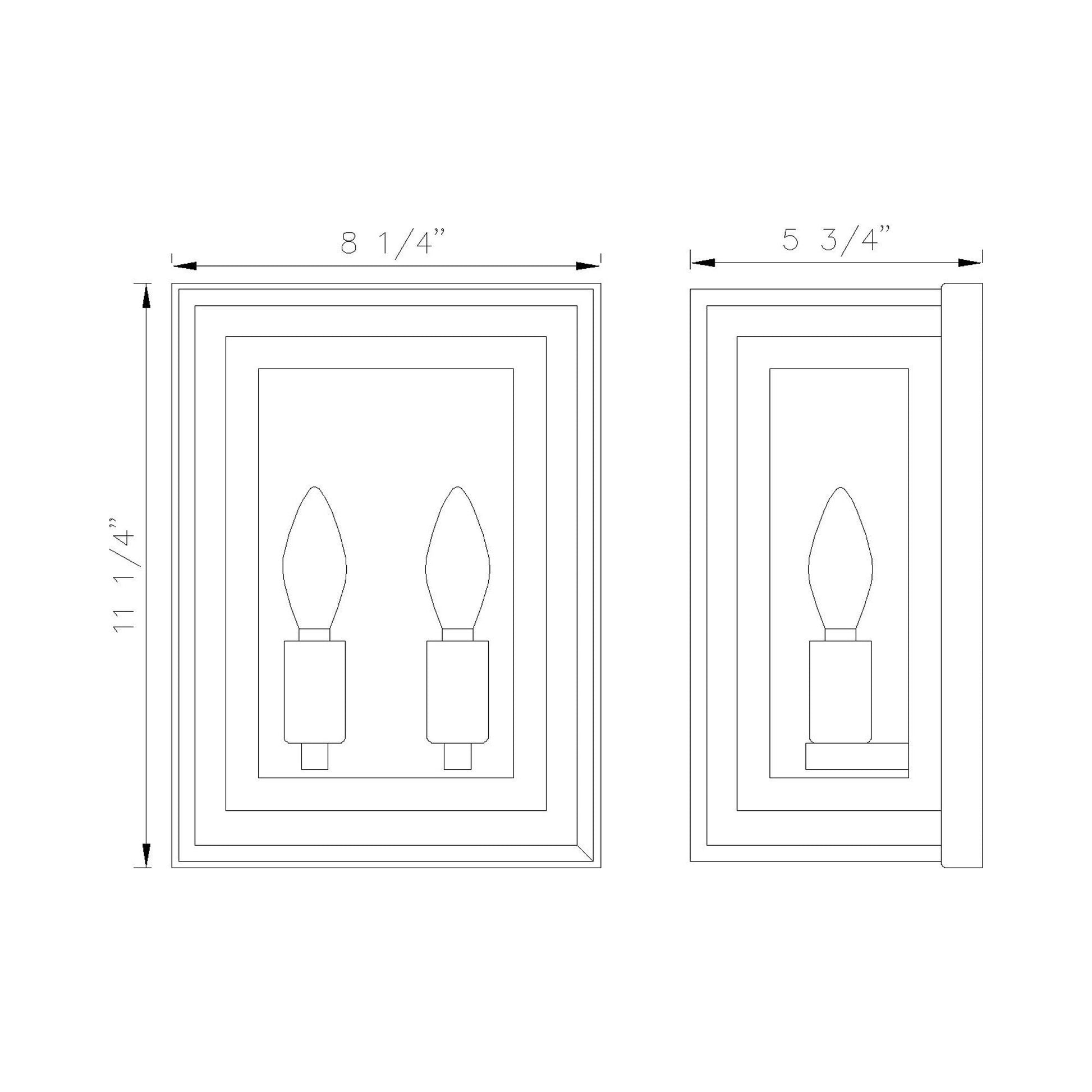 Infinity Wall Light - line drawing.