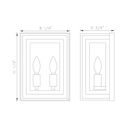 Infinity Wall Light - line drawing.
