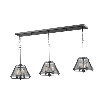Iuka Linear Chandelier in Bronze.