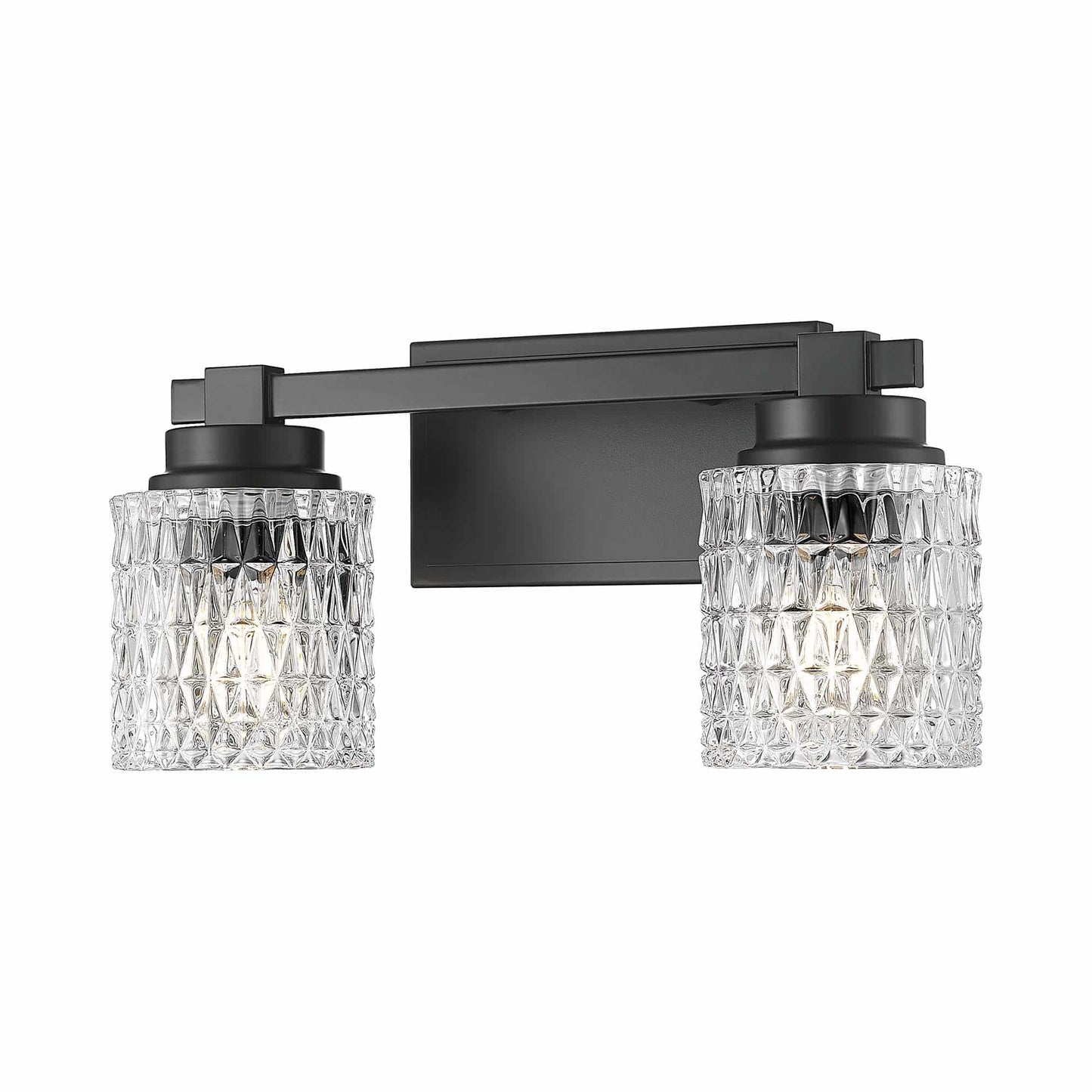 Jacqueline Bath Vanity Light in Matte Black (2-Light).