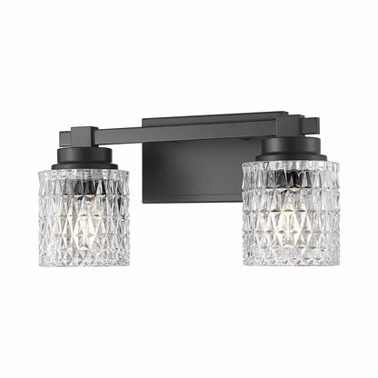 Jacqueline Bath Vanity Light in Matte Black (2-Light).