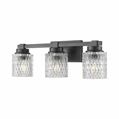 Jacqueline Bath Vanity Light in Matte Black (3-Light).