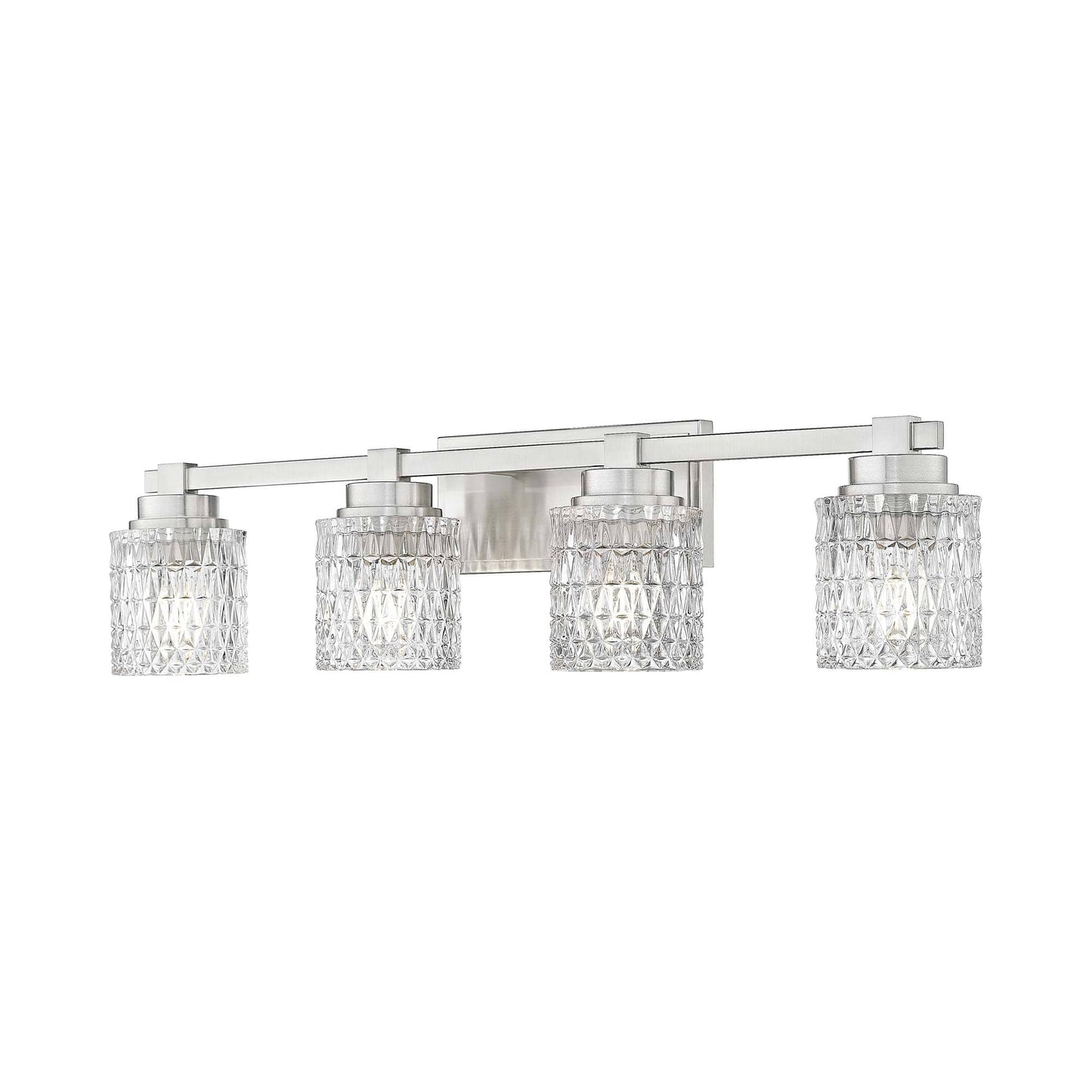 Jacqueline Bath Vanity Light in Brushed Nickel (4-Light).