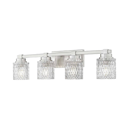 Jacqueline Bath Vanity Light in Brushed Nickel (4-Light).