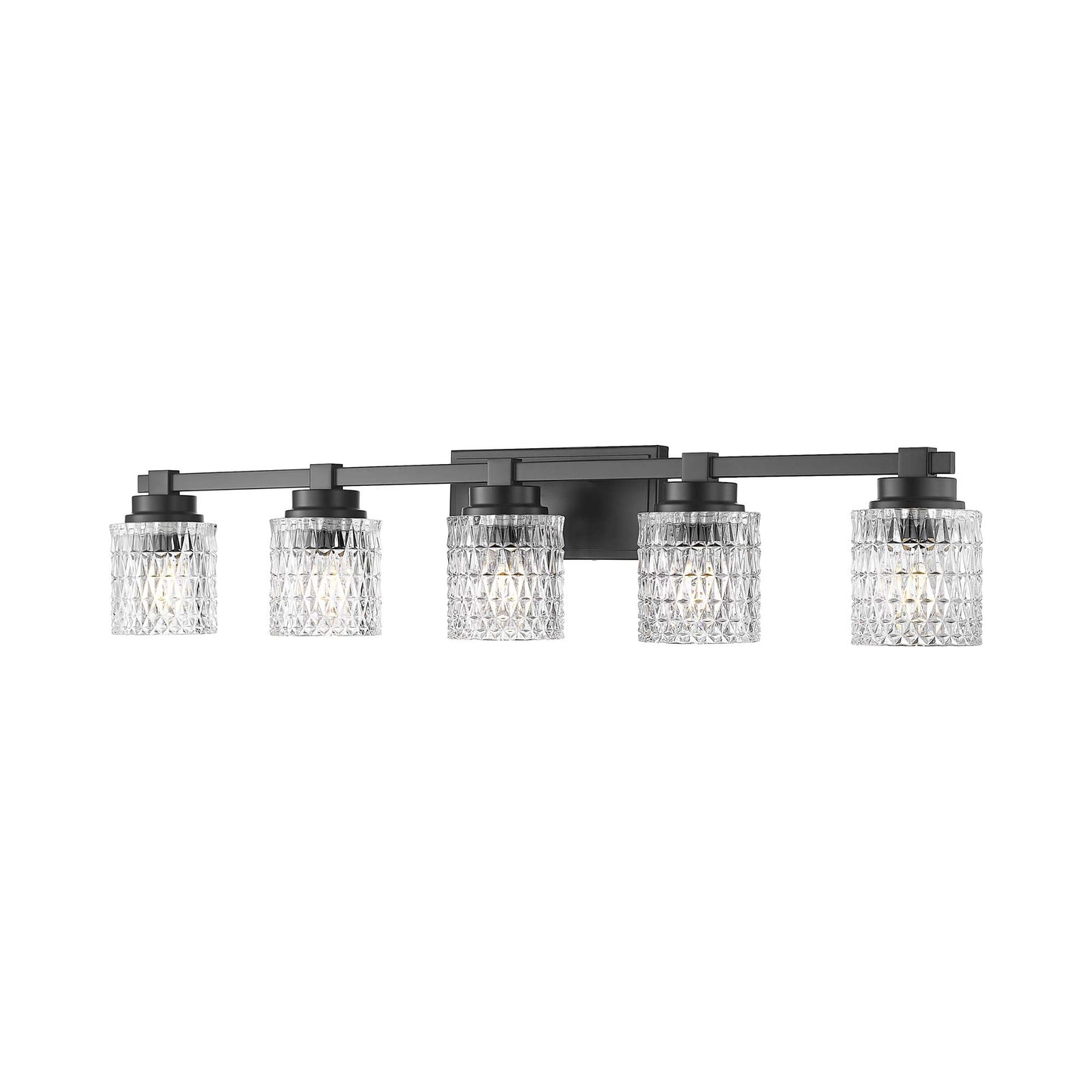 Jacqueline Bath Vanity Light in Matte Black (5-Light).