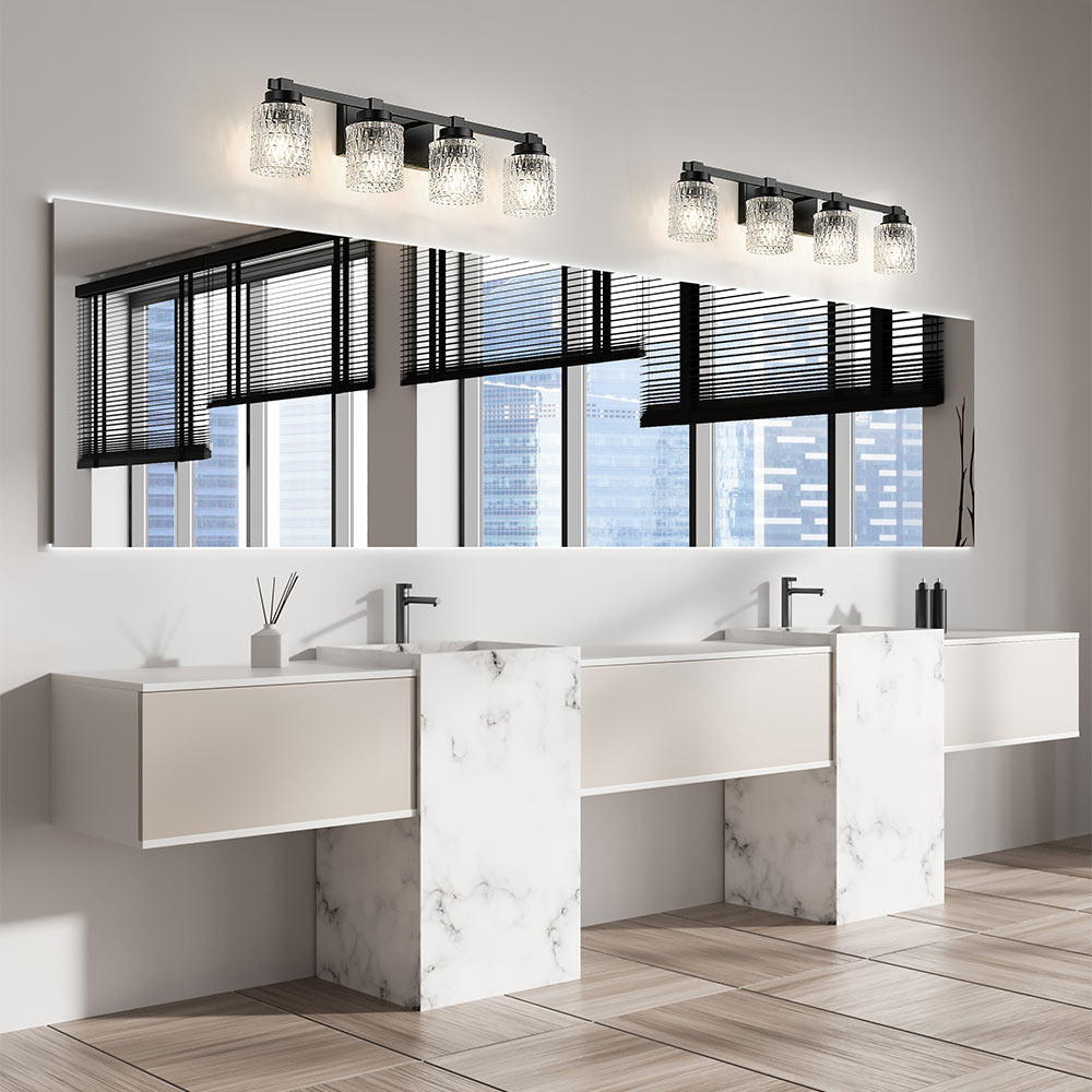 Jacqueline Bath Vanity Light in bathroom.