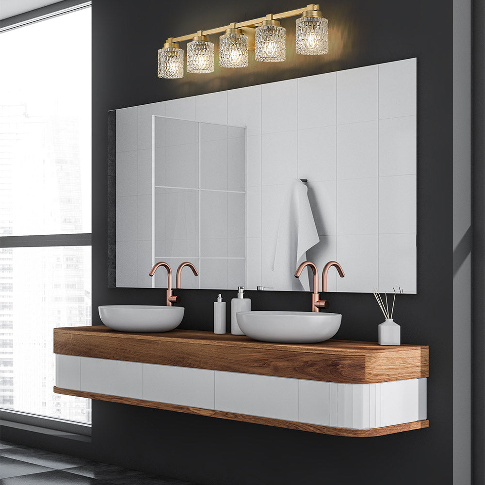 Jacqueline Bath Vanity Light in bathroom.