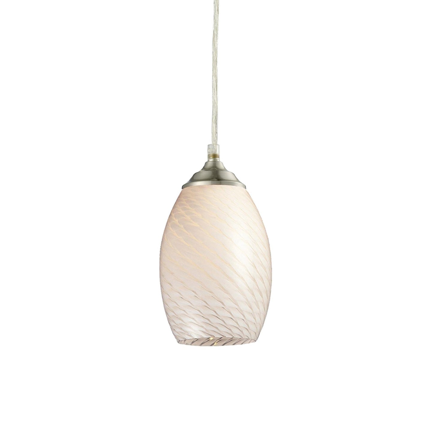 Jazz Pendant Light in Brushed Nickel/White.