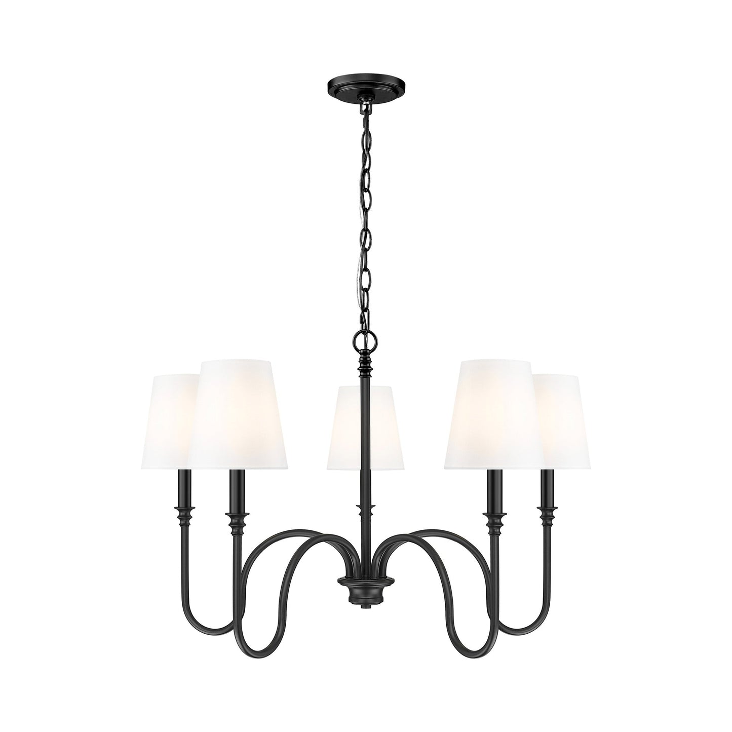 Jisele Chandelier in Matte Black (5-Light).