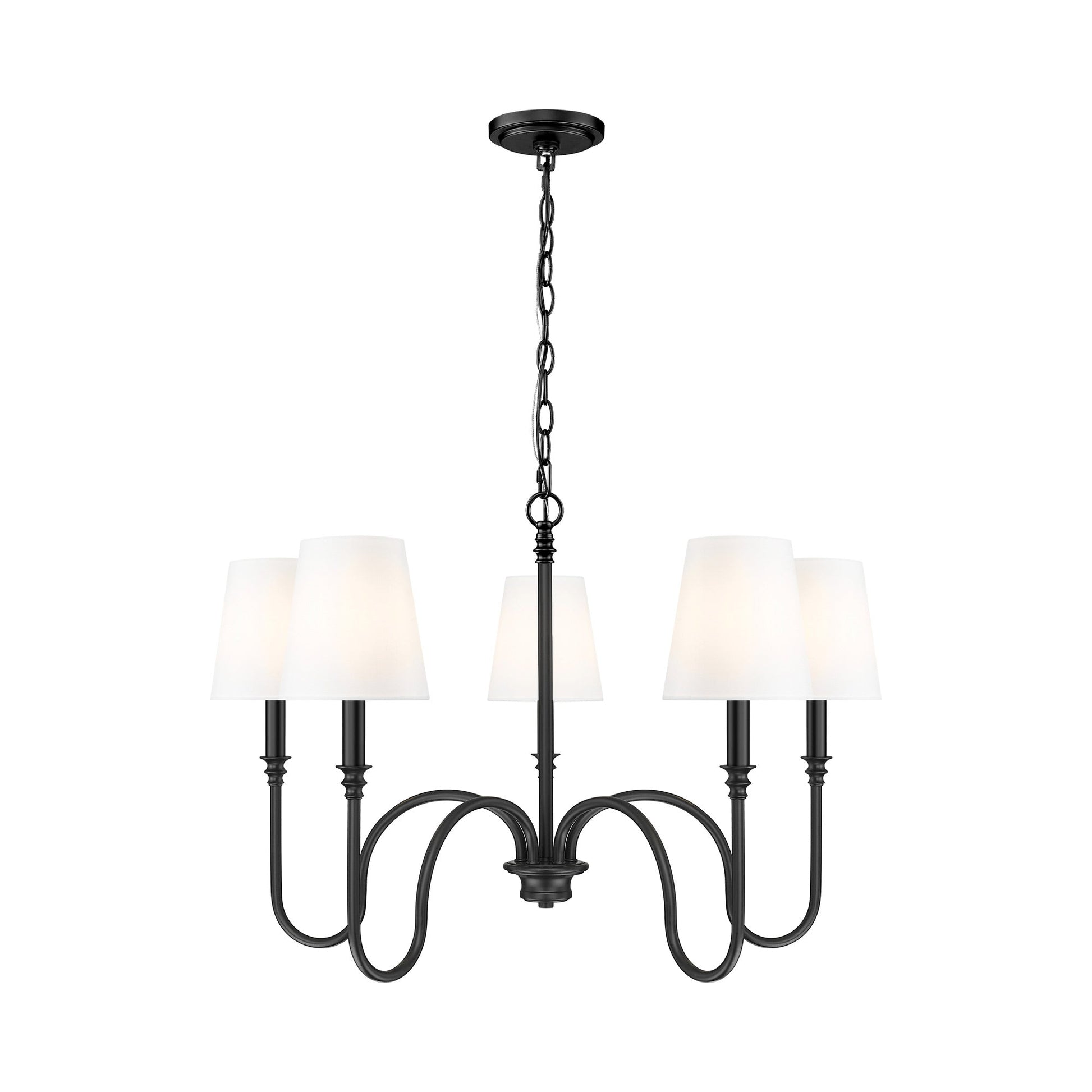 Jisele Chandelier in Matte Black (5-Light).