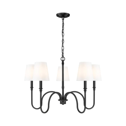 Jisele Chandelier in Matte Black (5-Light).