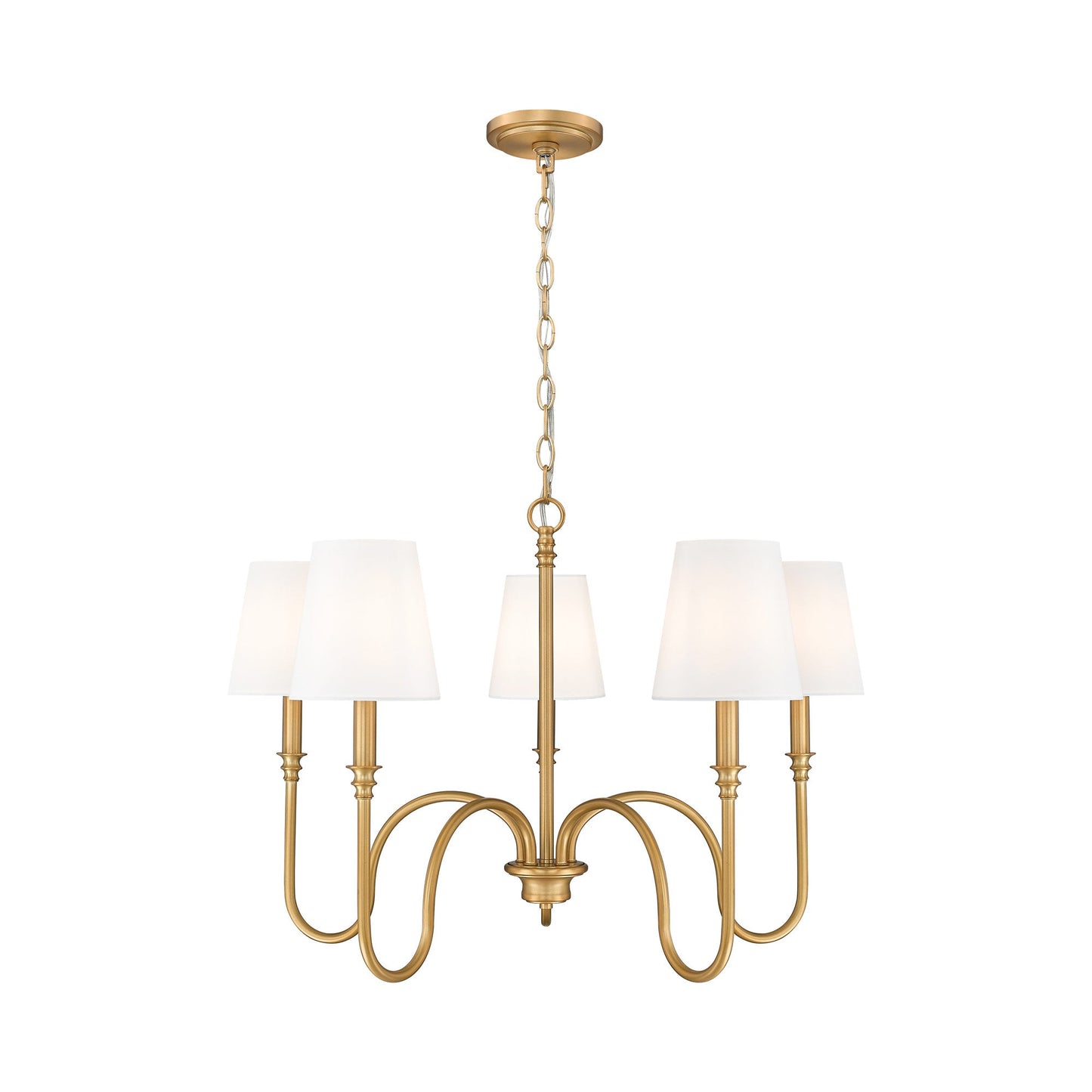 Jisele Chandelier in Rubbed Brass (5-Light).