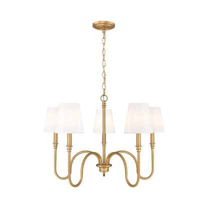 Jisele Chandelier in Rubbed Brass (5-Light).