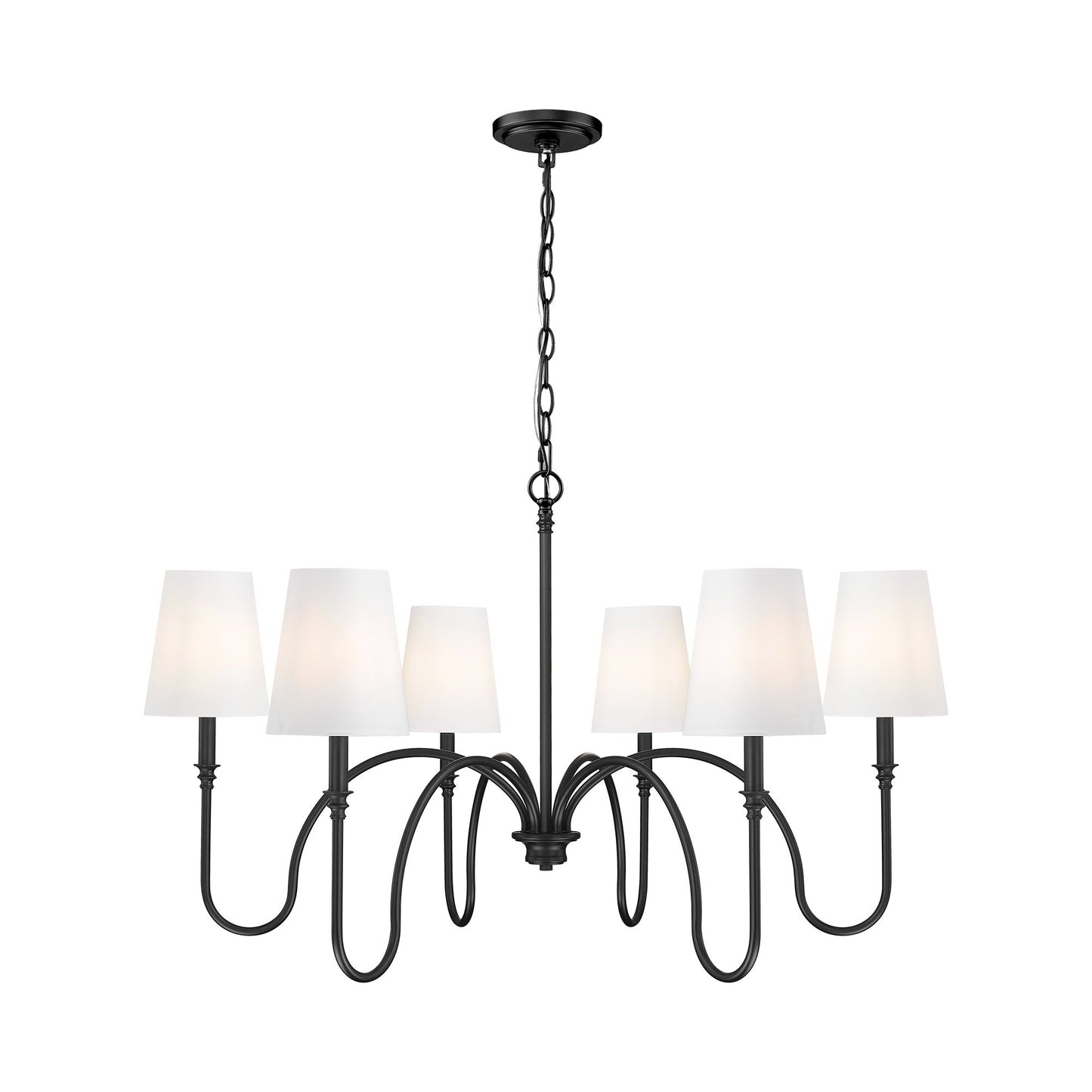 Jisele Chandelier in Matte Black (6-Light).