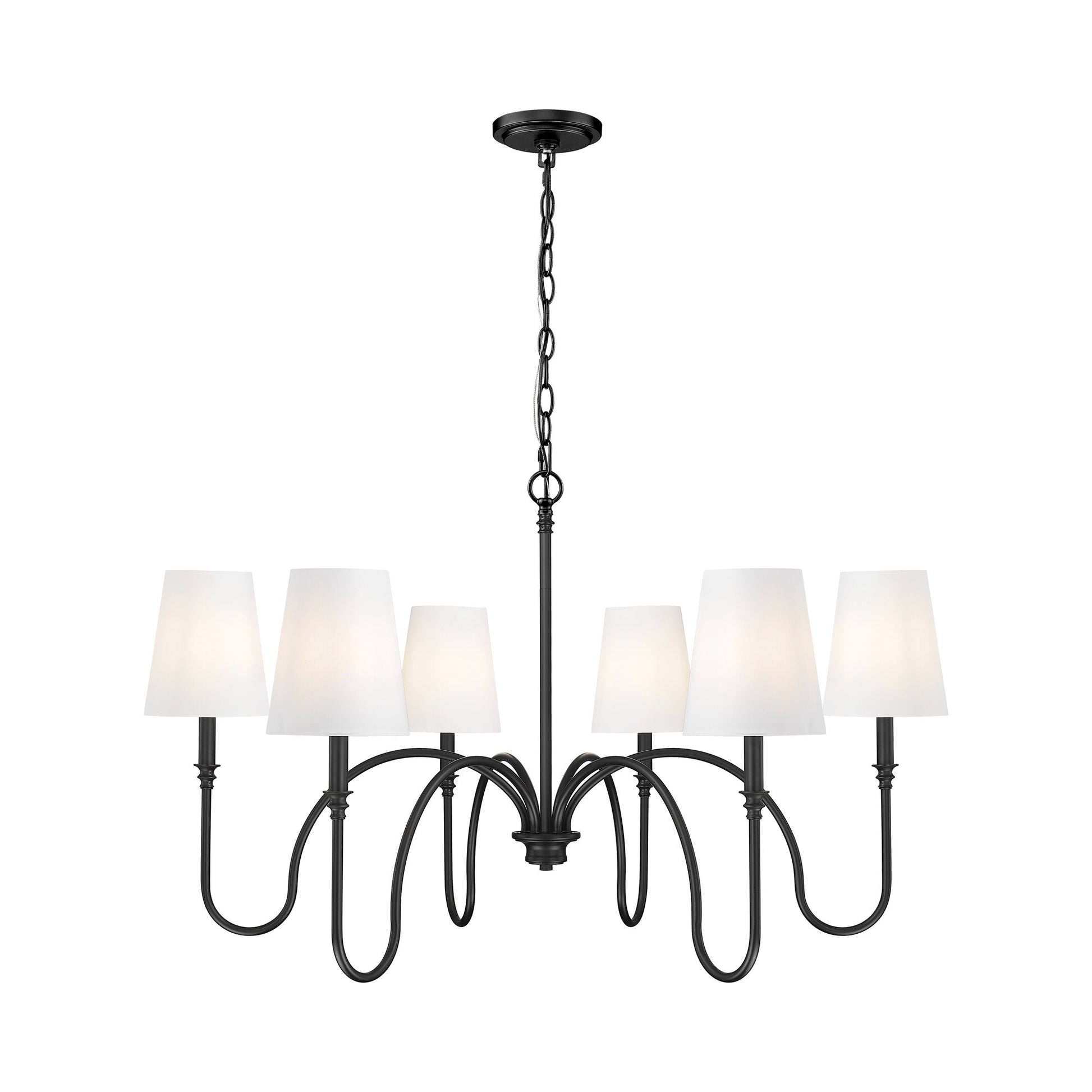 Jisele Chandelier in Matte Black (6-Light).