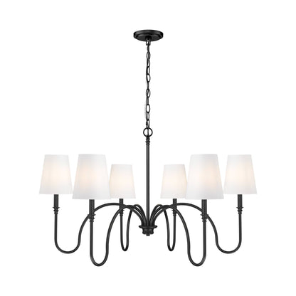 Jisele Chandelier in Matte Black (6-Light).