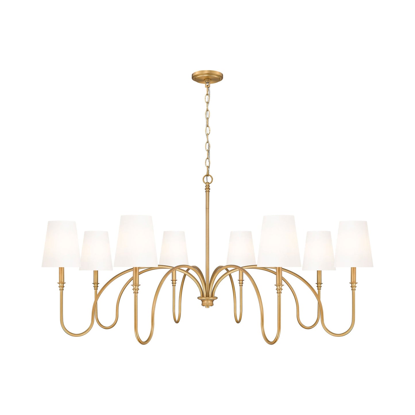 Jisele Chandelier in Rubbed Brass (8-Light).