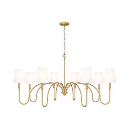 Jisele Chandelier in Rubbed Brass (8-Light).