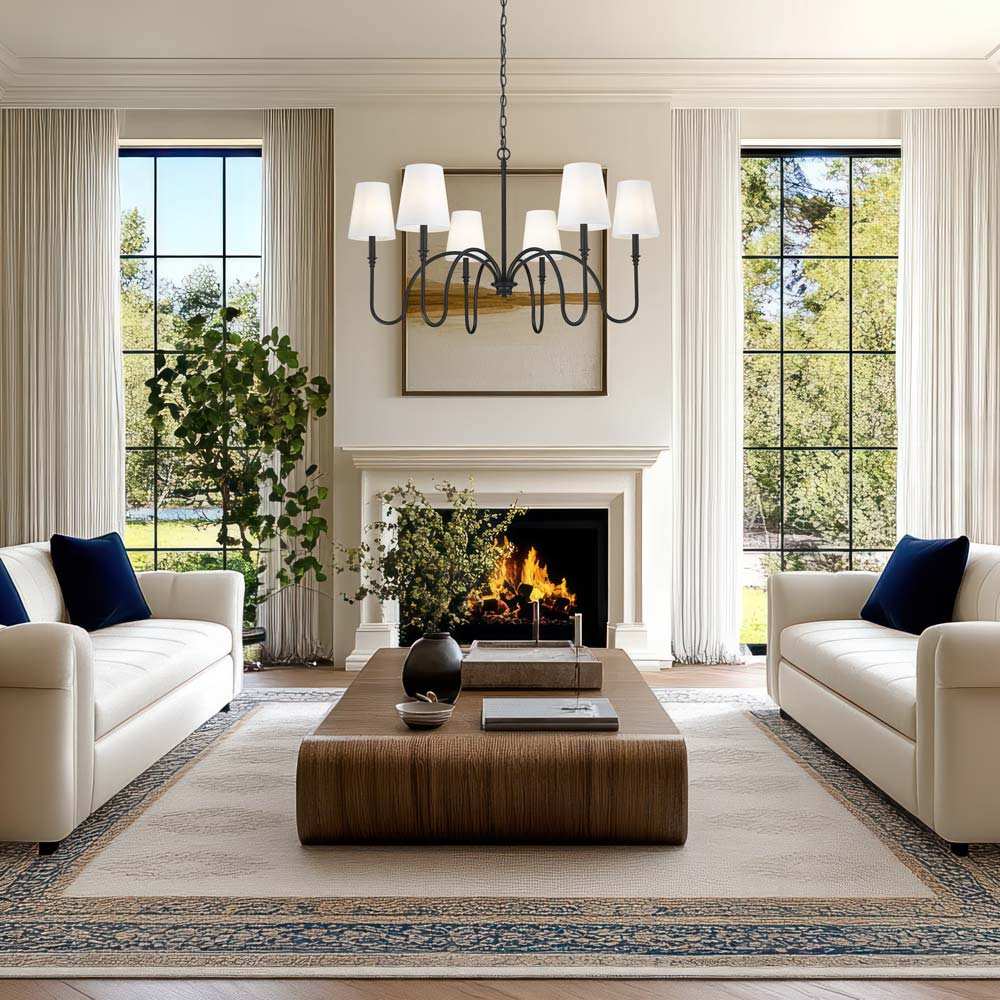 Jisele Chandelier in living room.