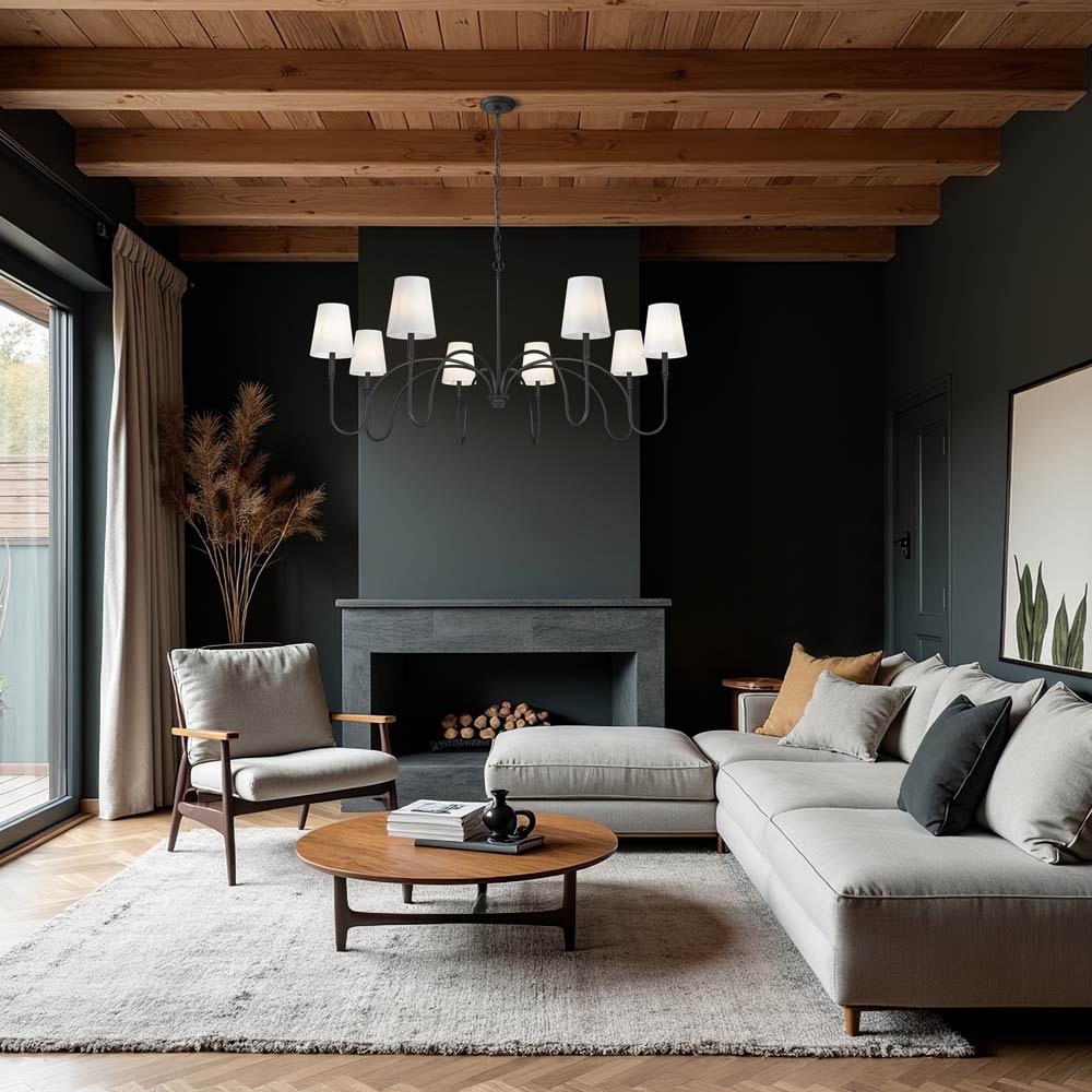 Jisele Chandelier in living room.