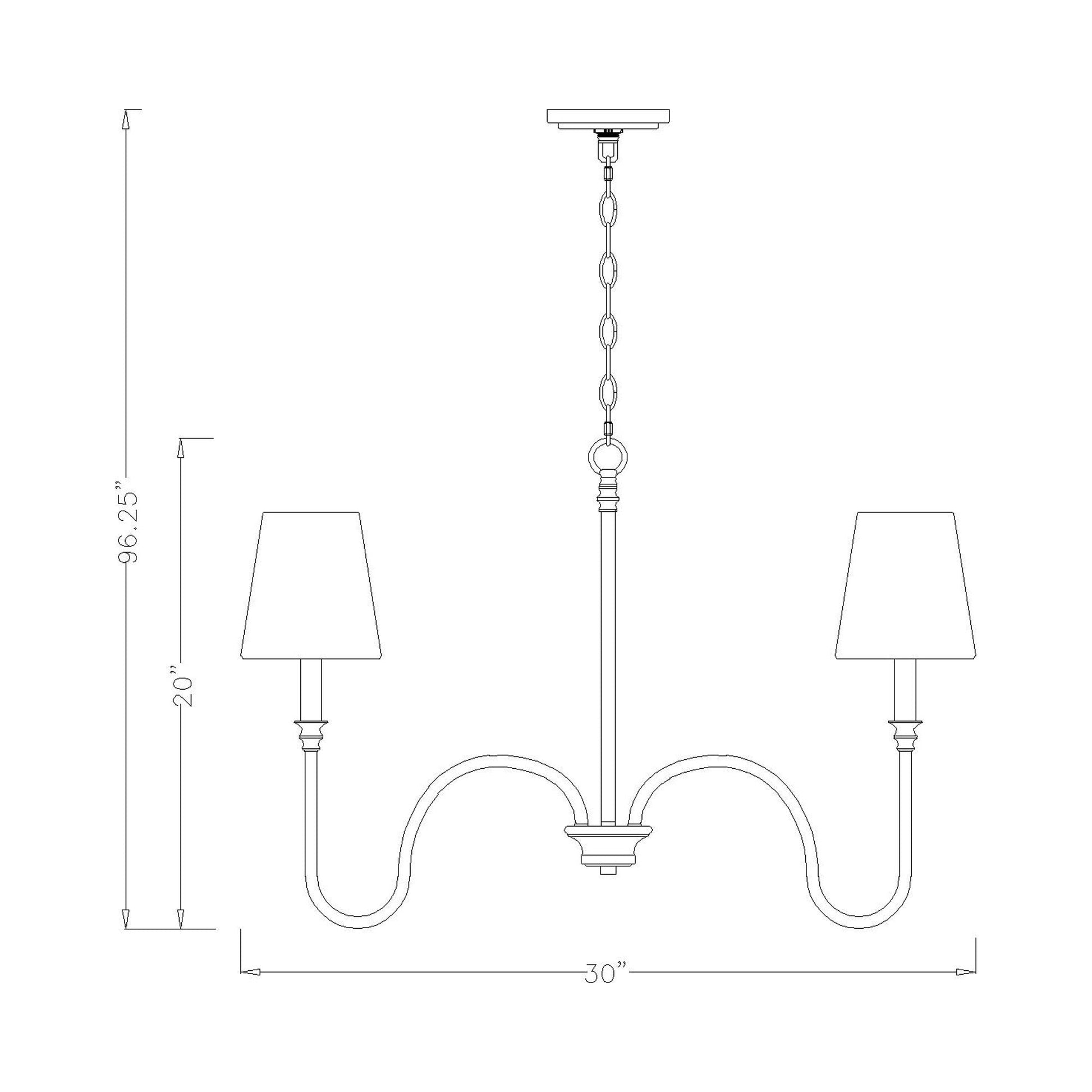 Jisele Chandelier - line drawing.