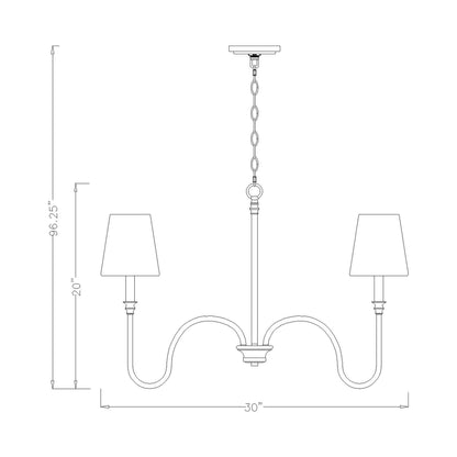 Jisele Chandelier - line drawing.