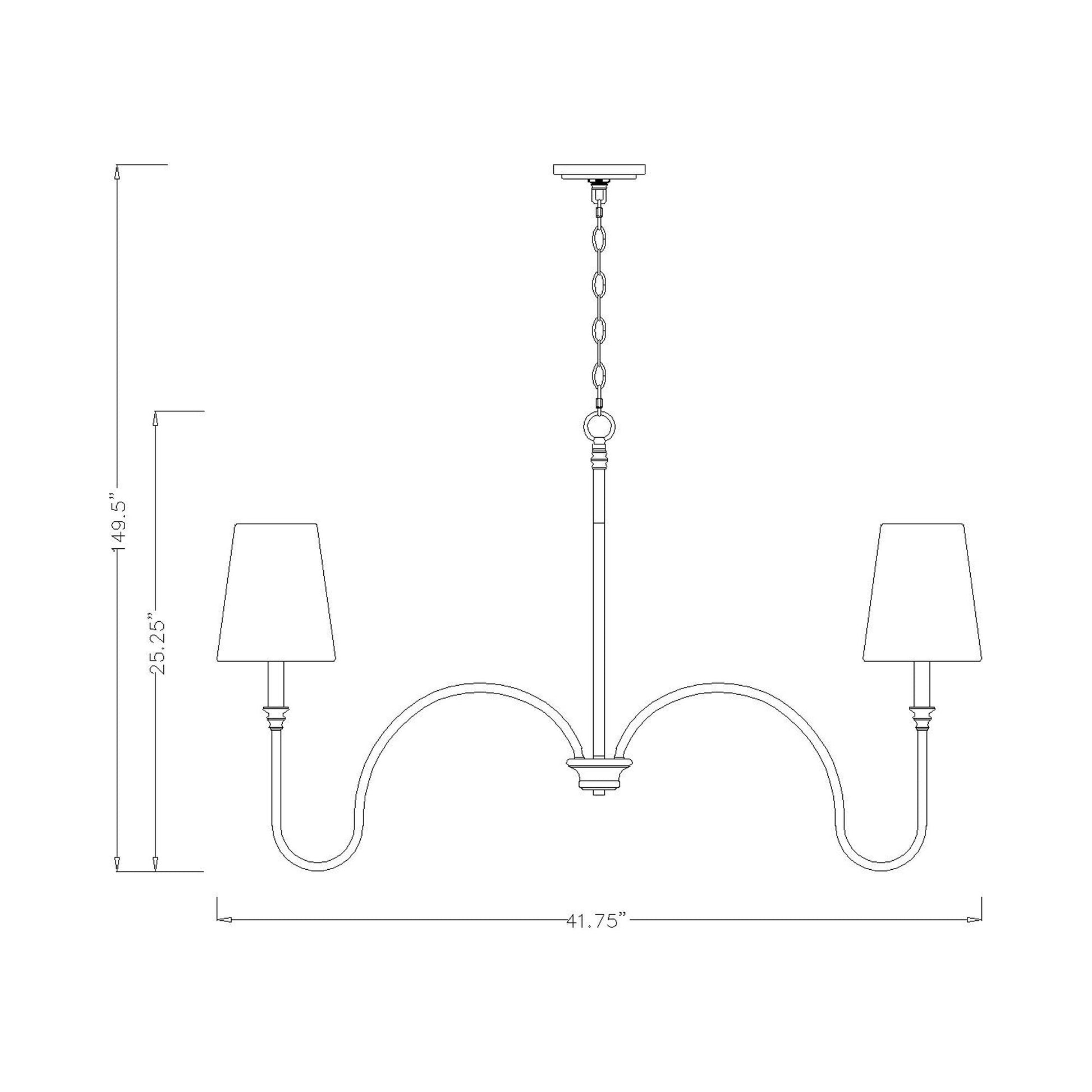Jisele Chandelier - line drawing.