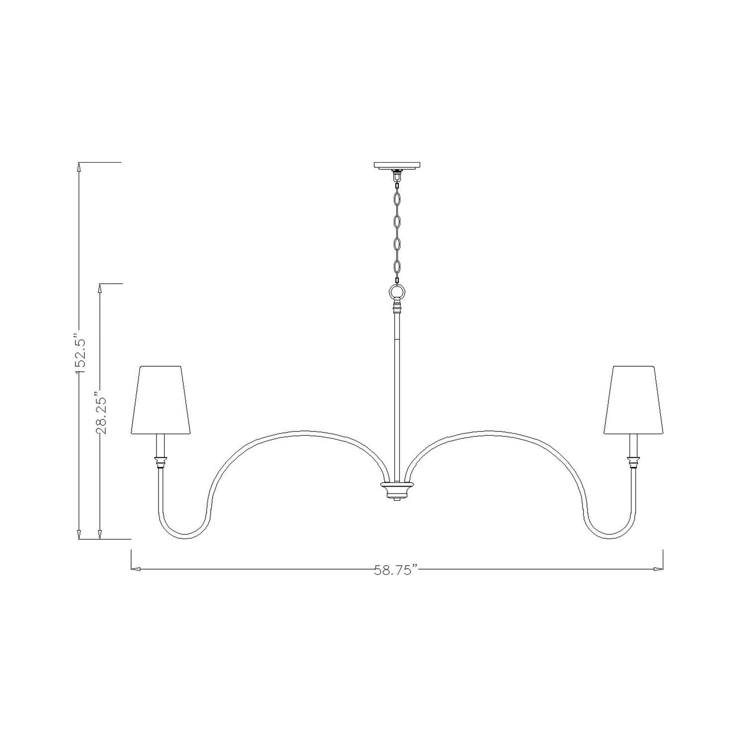 Jisele Chandelier - line drawing.
