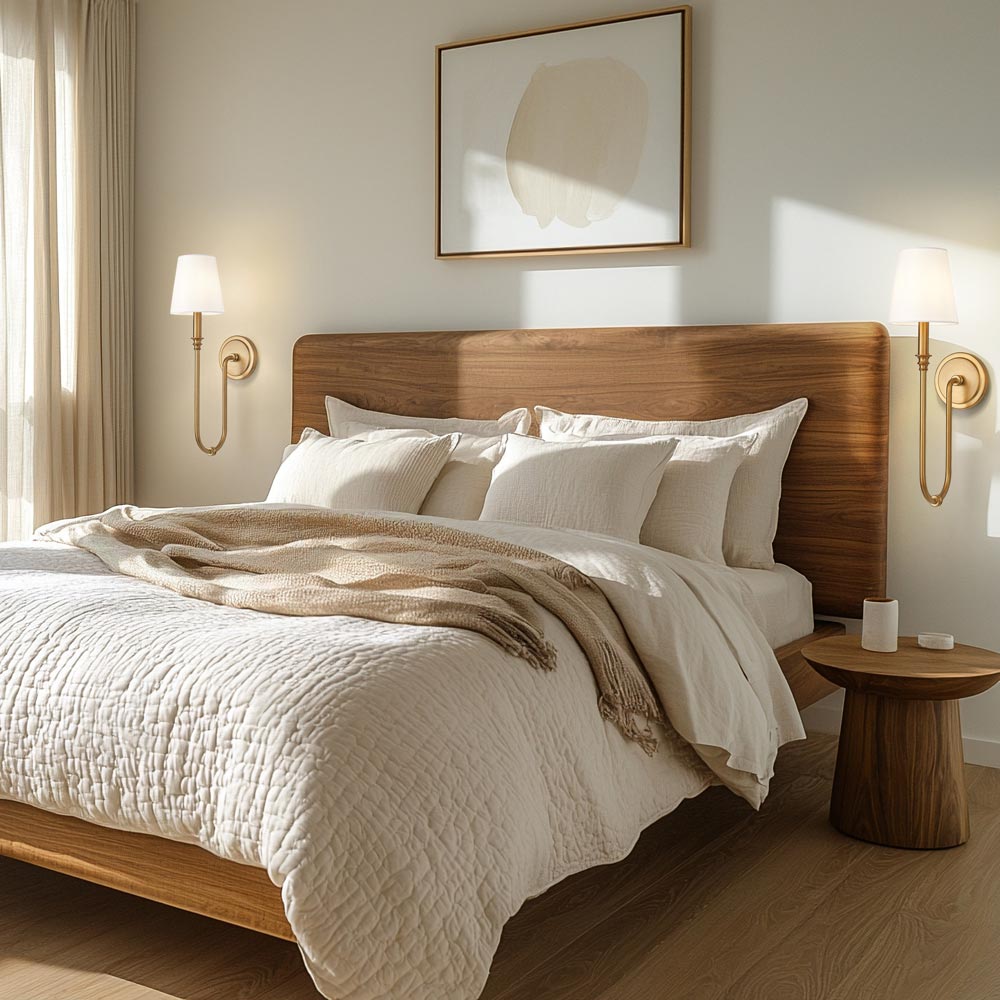 Jisele Wall Light in bedroom.