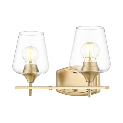 Joliet Bath Vanity Light in Burnished Brass (2-Light).
