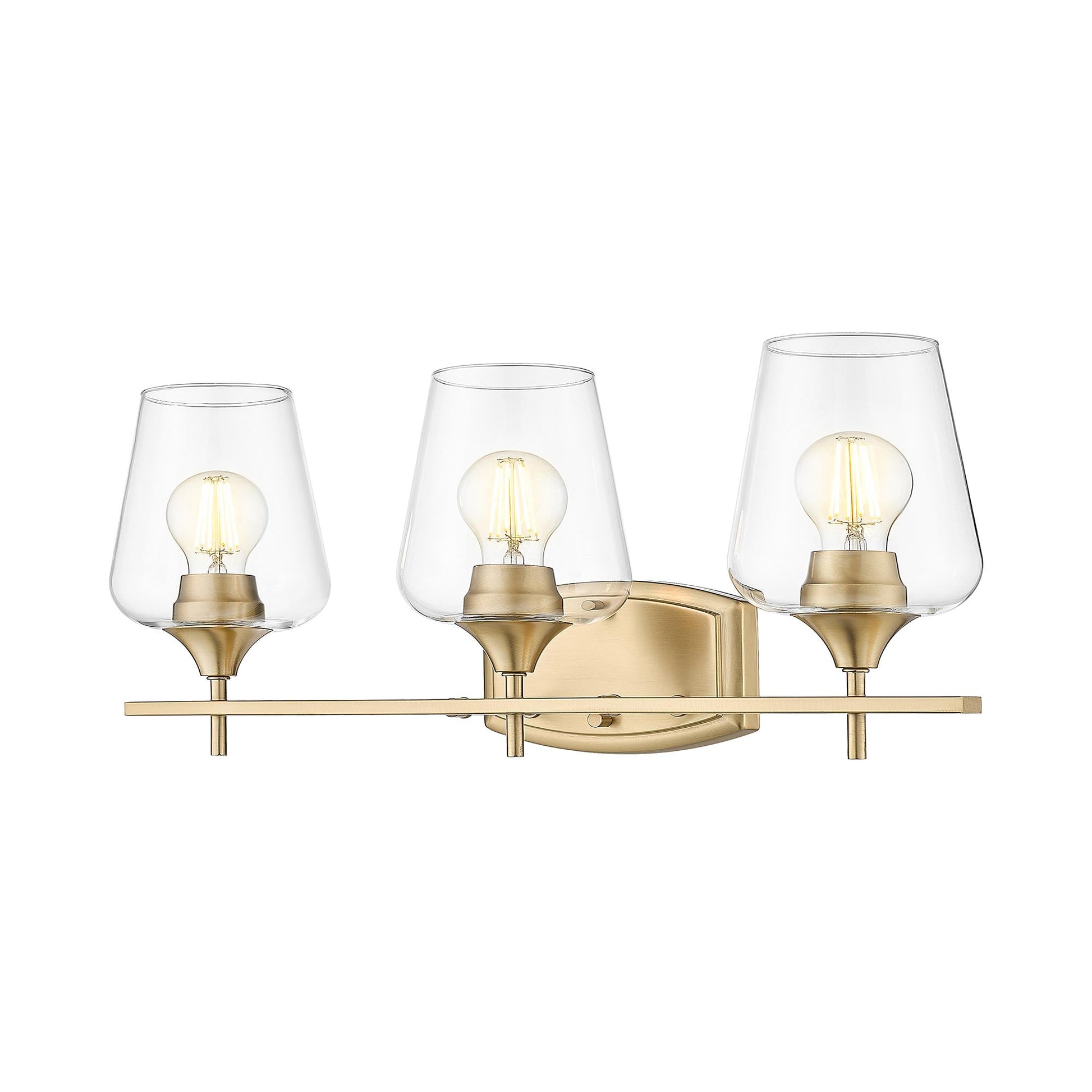 Joliet Bath Vanity Light in Burnished Brass (3-Light).