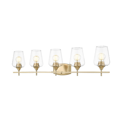 Joliet Bath Vanity Light in Burnished Brass (5-Light).