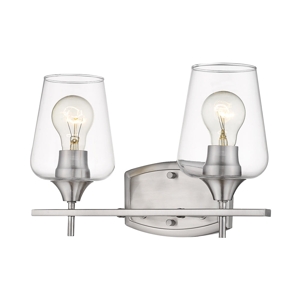 Joliet Bath Vanity Light in Brushed Nickel (2-Light).