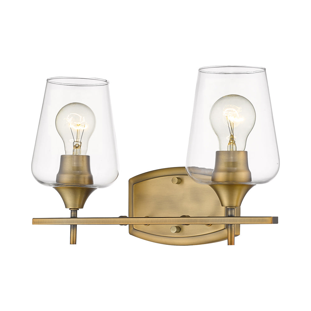 Joliet Bath Vanity Light in Olde Brass (2-Light).