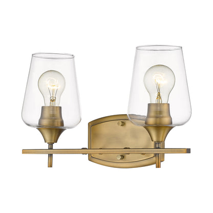 Joliet Bath Vanity Light in Olde Brass (2-Light).