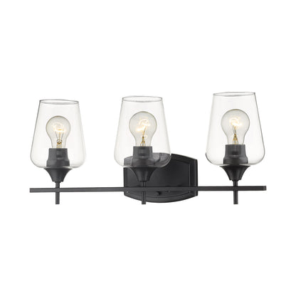 Joliet Bath Vanity Light in Matte Black (3-Light).