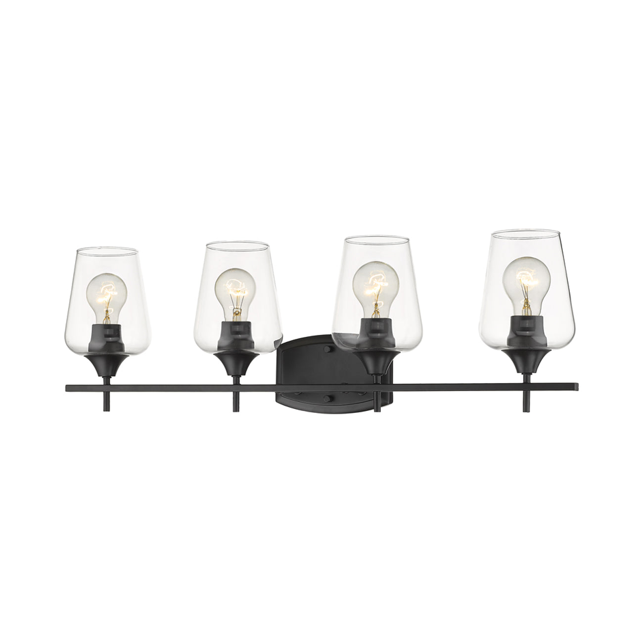 Joliet Bath Vanity Light in Matte Black (4-Light).