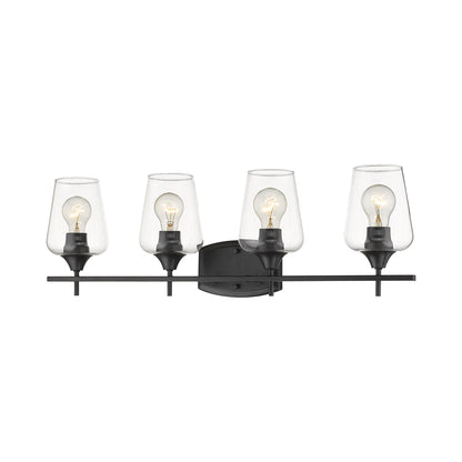 Joliet Bath Vanity Light in Matte Black (4-Light).