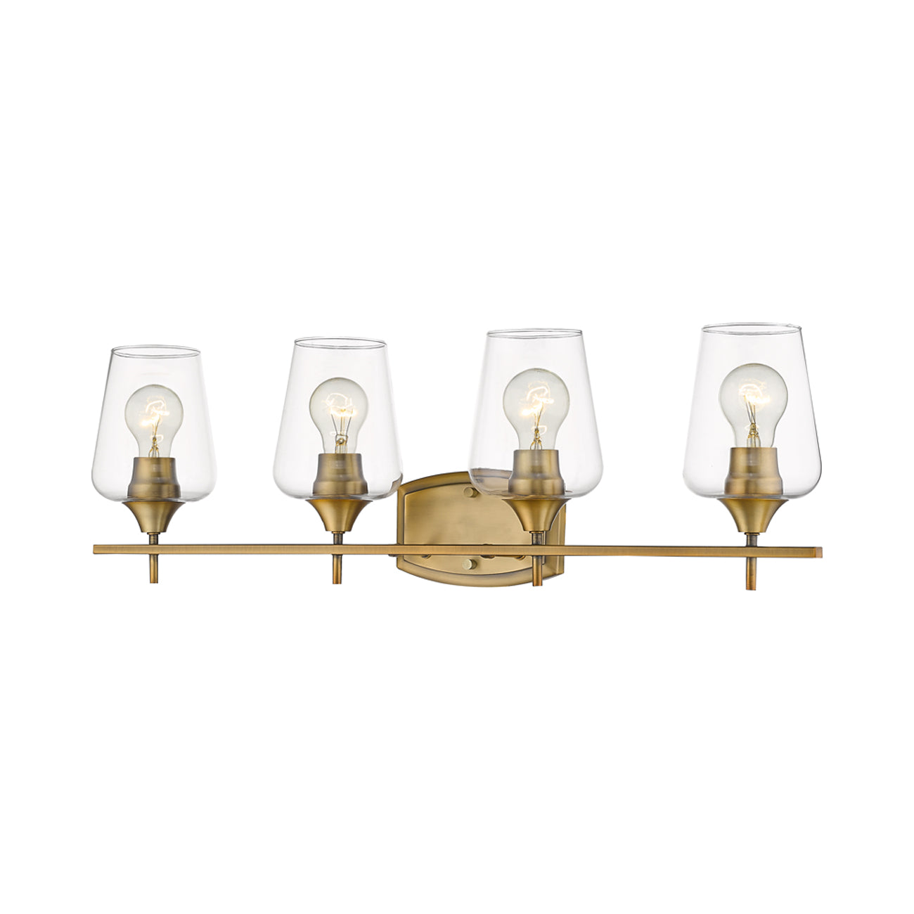 Joliet Bath Vanity Light in Olde Brass (4-Light).
