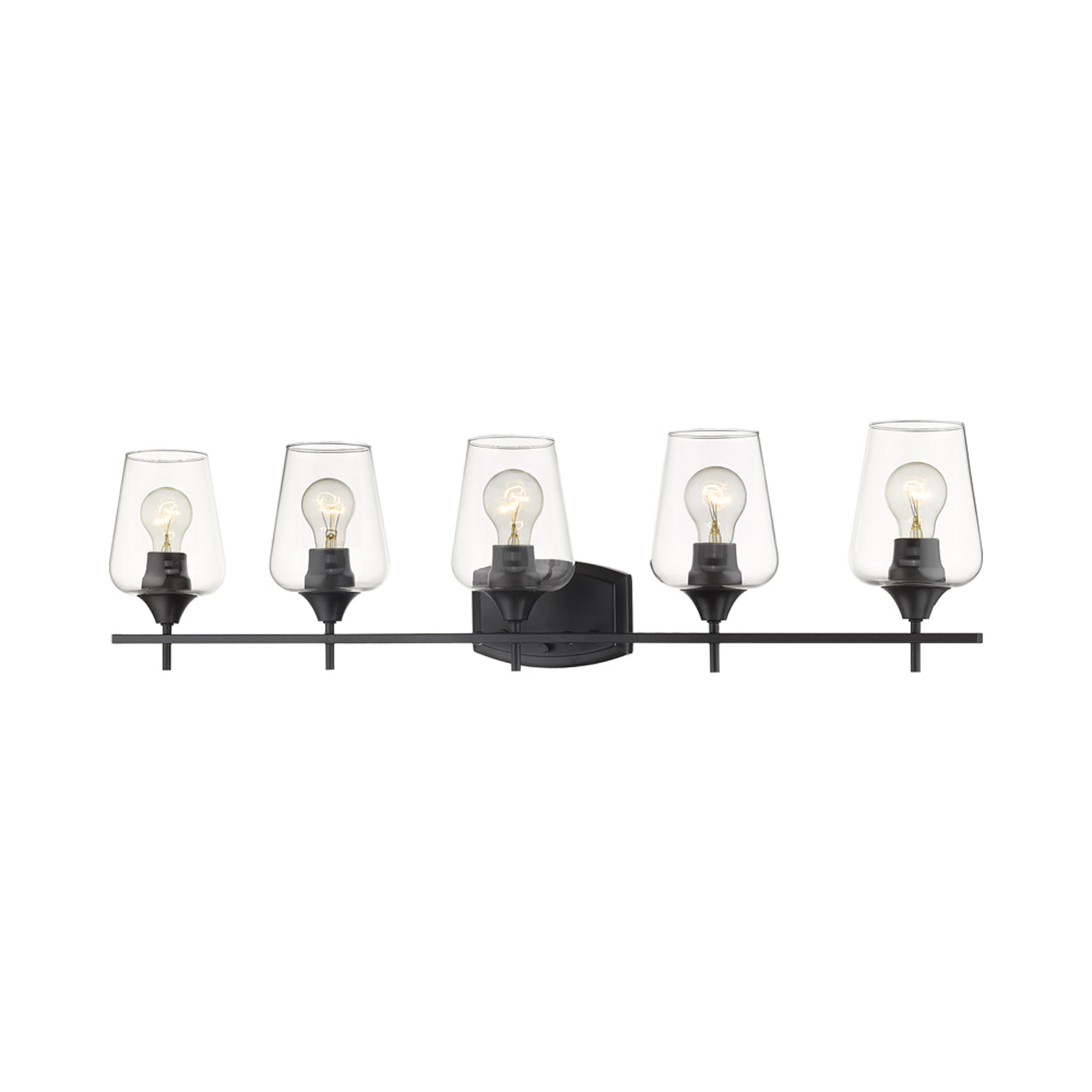 Joliet Bath Vanity Light in Matte Black (5-Light).