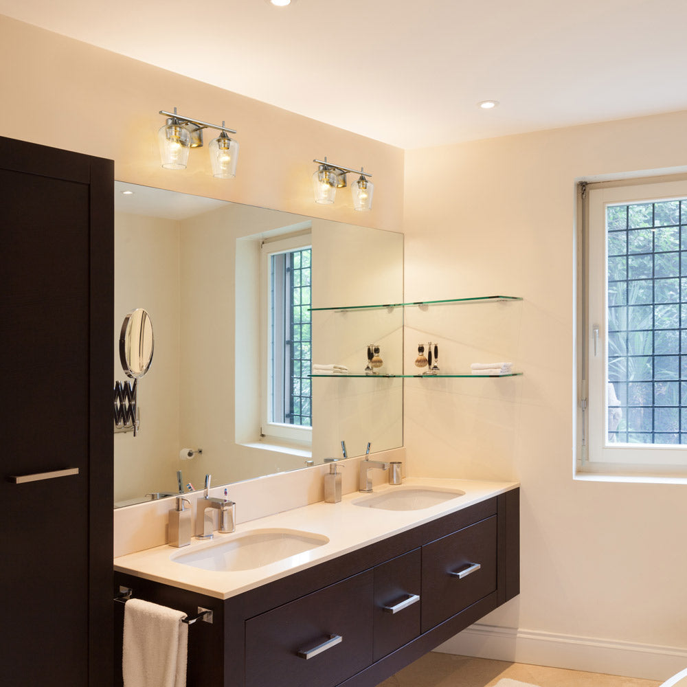 Joliet Bath Vanity Light in bathroom.